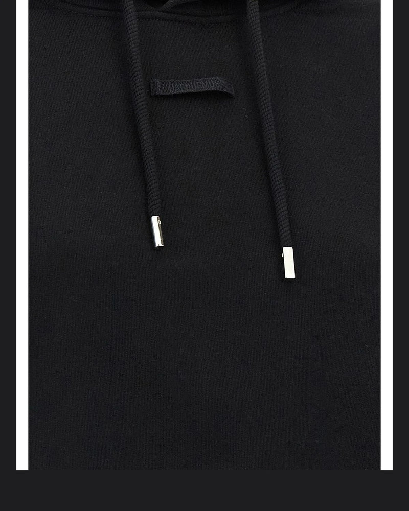 Black Cotton Hoodie 