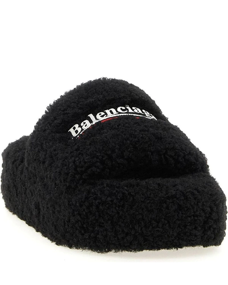 Balenciaga Slides in black, Polyester — view 2