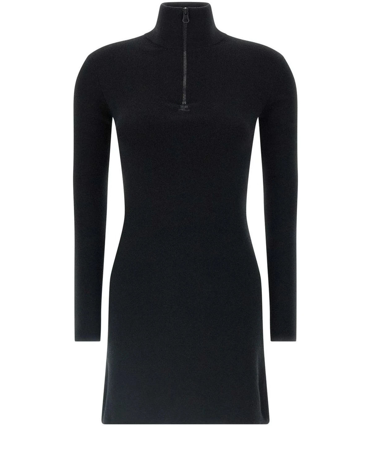 Courrèges Dresse in black, Merino Wool