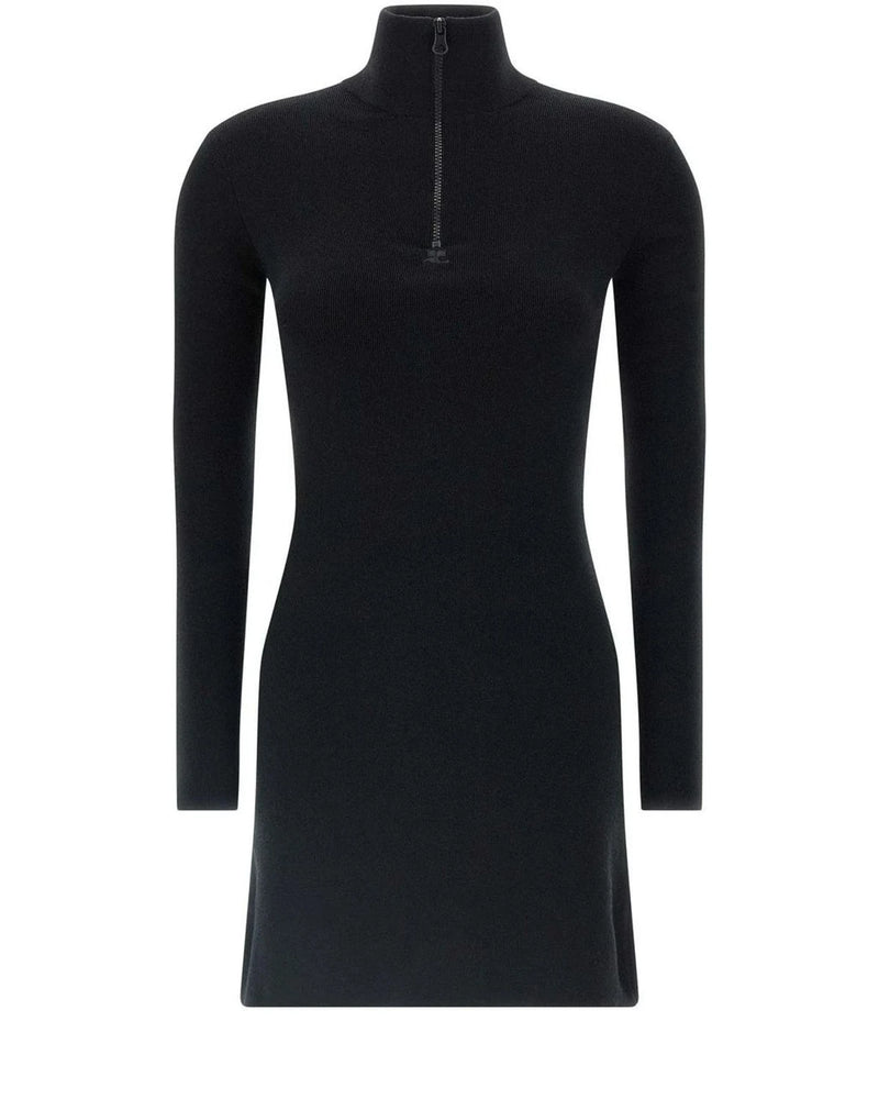 Courrèges Dresse in black, Merino Wool
