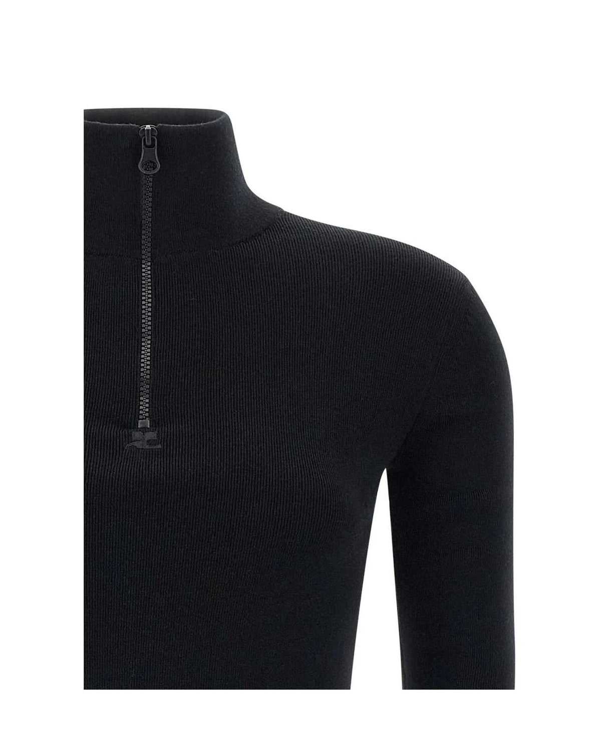Courrèges Dresse in black, Merino Wool — view 3