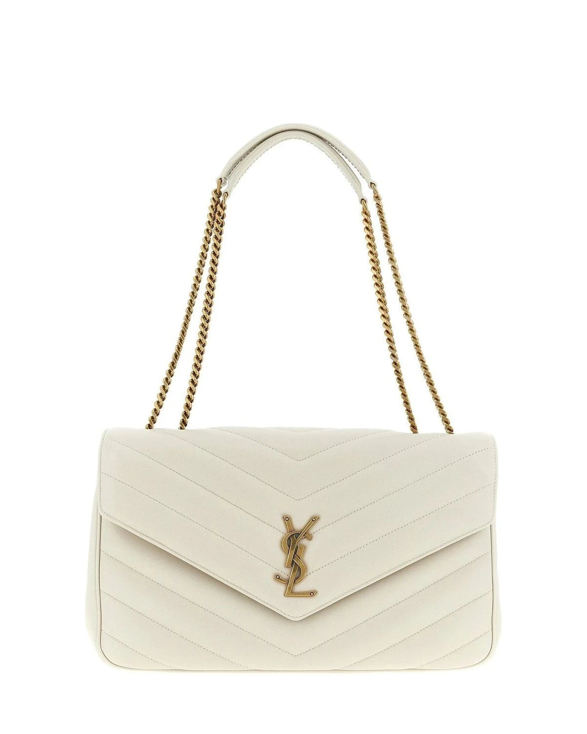 Saint Laurent Shoulder Bag in beige, Lamb Leather