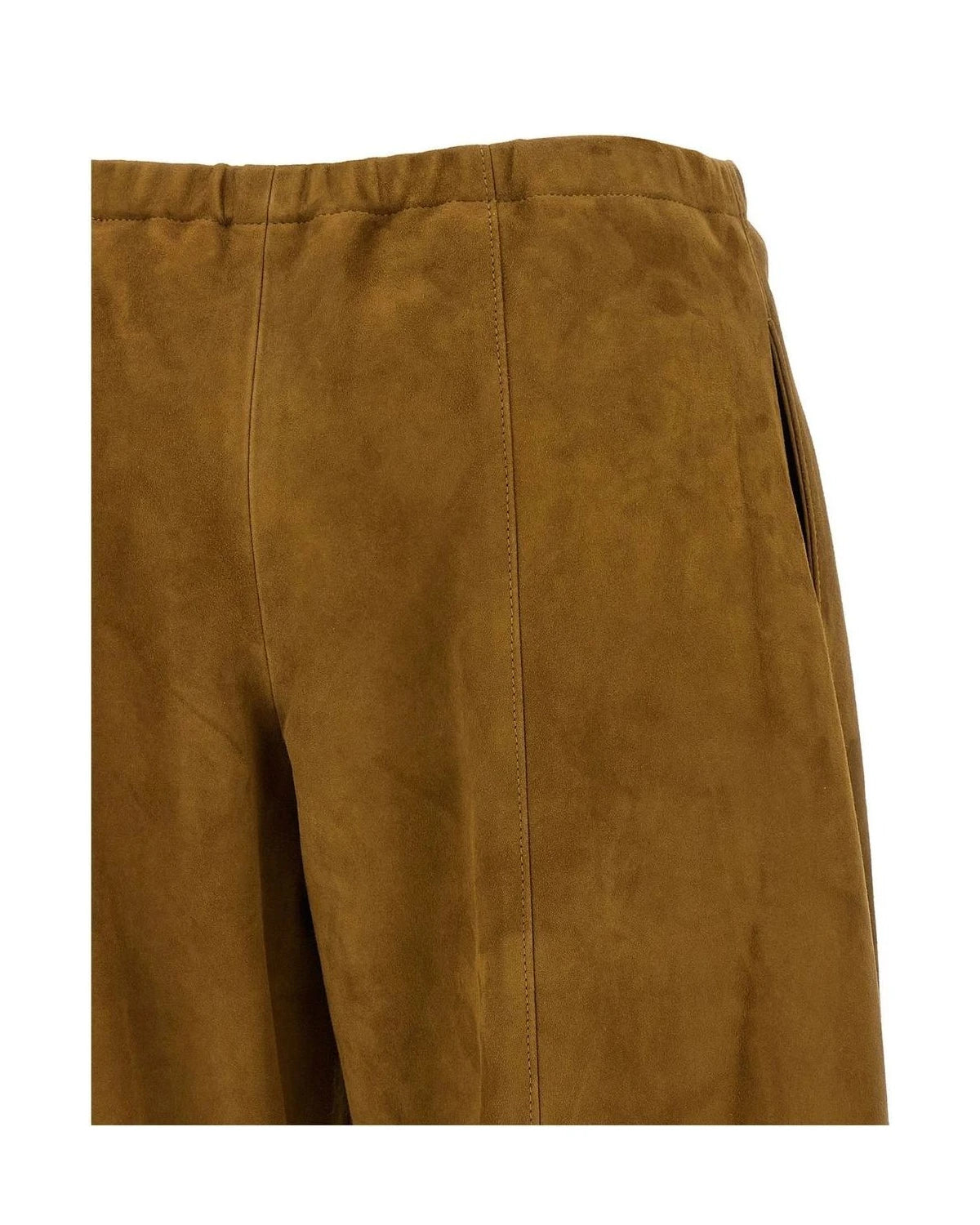 Khaite Trouser in brown, Lamb Leather — view 4