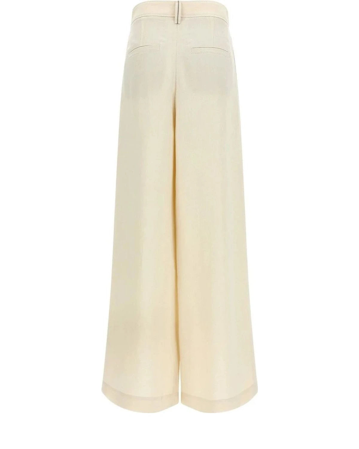 Brunello Cucinelli Palazzo Pant in white, Viscose — view 2
