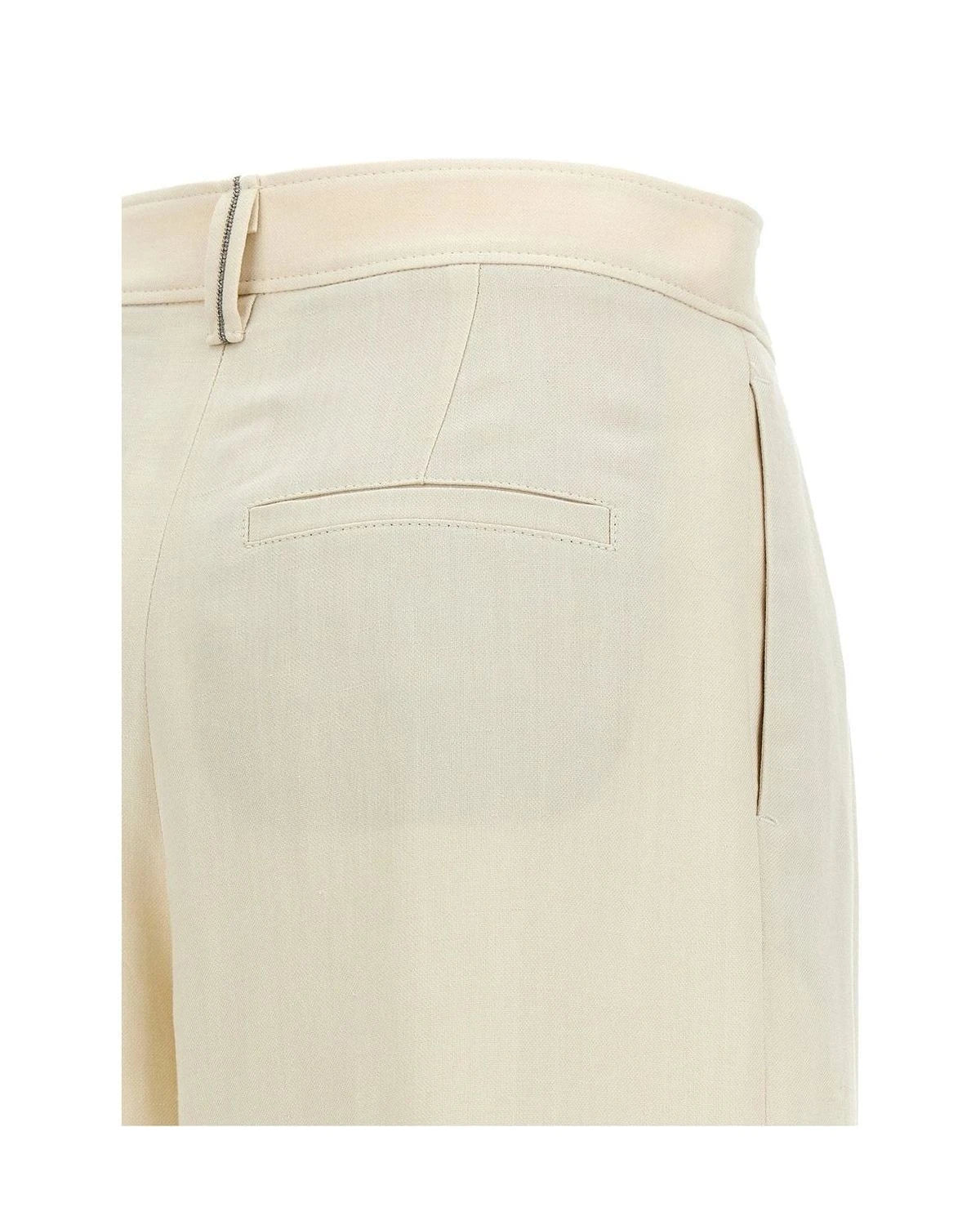 Brunello Cucinelli Palazzo Pant in white, Viscose — view 4