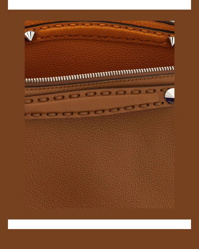 Fendi Satchel Bag in brown, Calfskin Leather — view 4