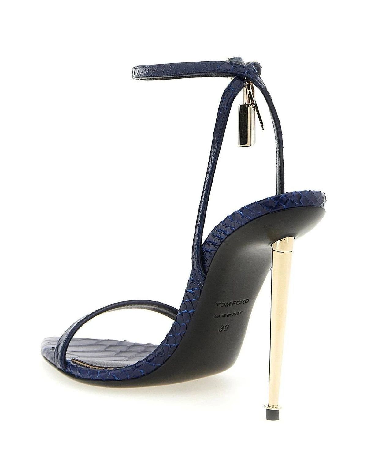 Tom Ford Heels in blue, Calfskin Leather — view 3