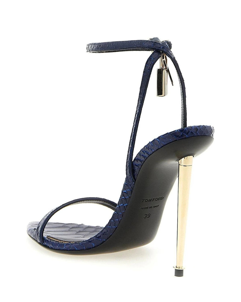 Tom Ford Heels in blue, Calfskin Leather — view 3