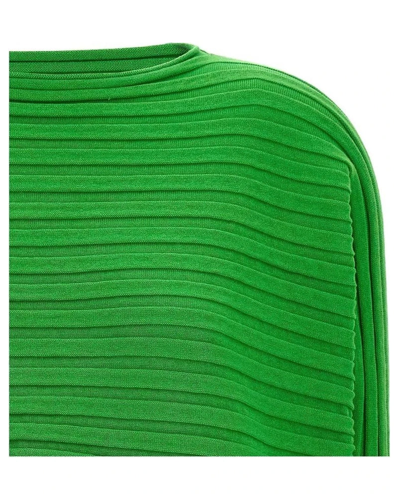Issey Miyake Sweater in green, Cotton — view 3