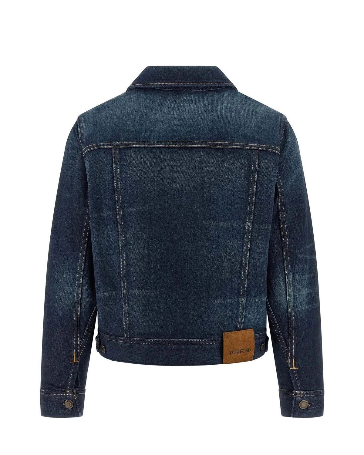 Tom Ford Trucker Jacket in blue, Cotton — view 2