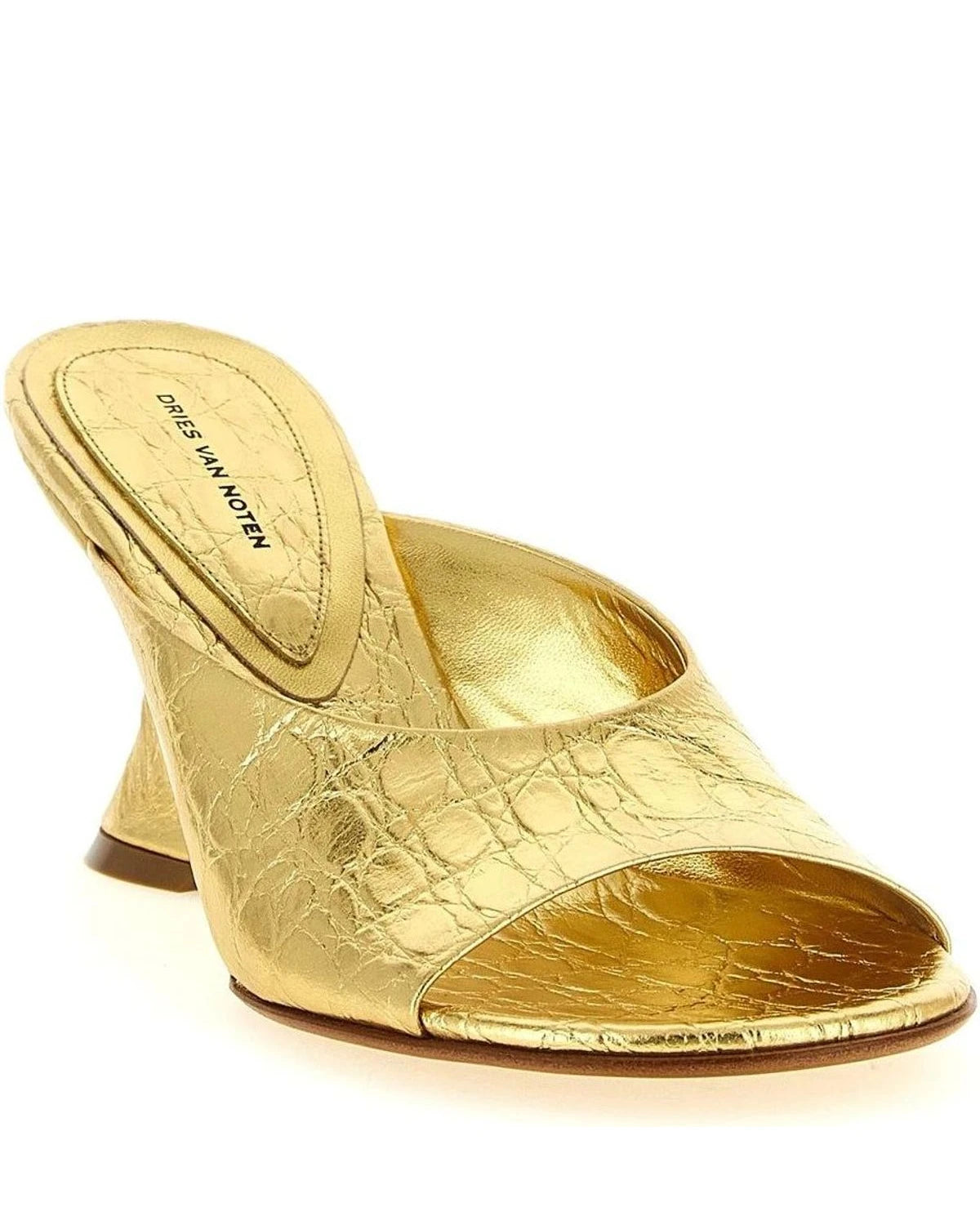 Dries Van Noten Wedges in gold, Calfskin Leather — view 2