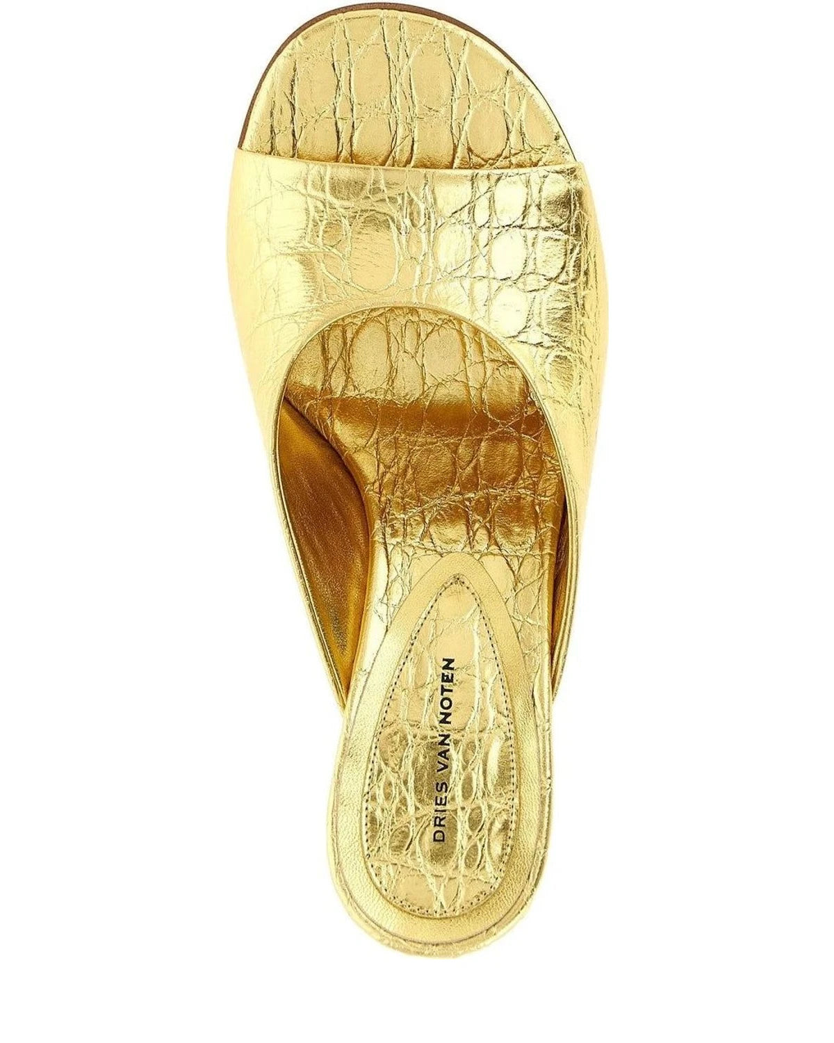 Dries Van Noten Wedges in gold, Calfskin Leather — view 4