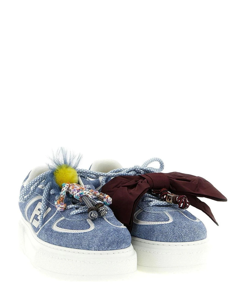 Fendi Sneakers in blue, Calfskin Leather — view 3