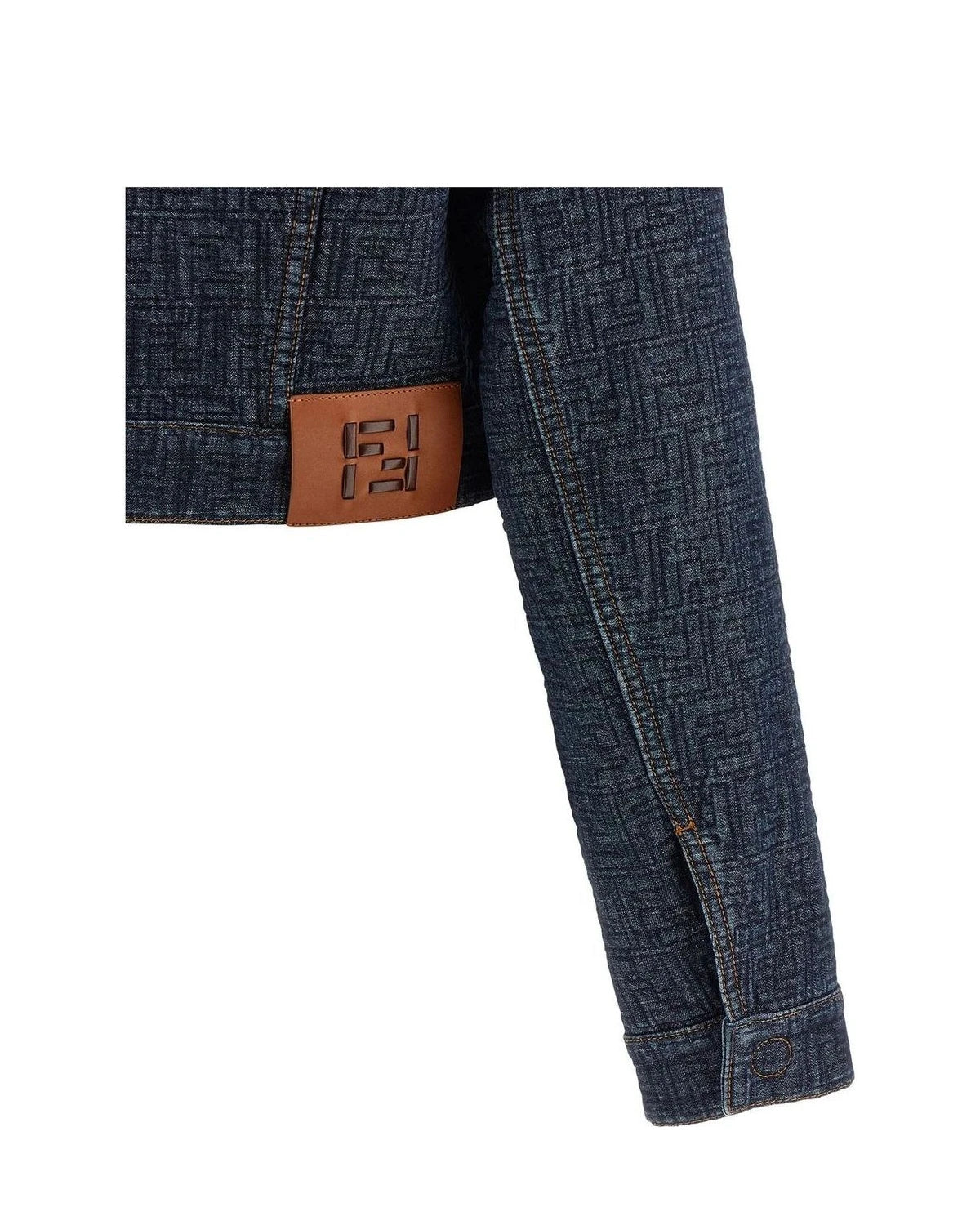 Fendi Trucker Jacket in blue, Cotton — view 4