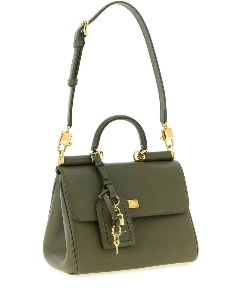 Dolce & Gabbana Satchel Bag in green, Calf Leather — view 3