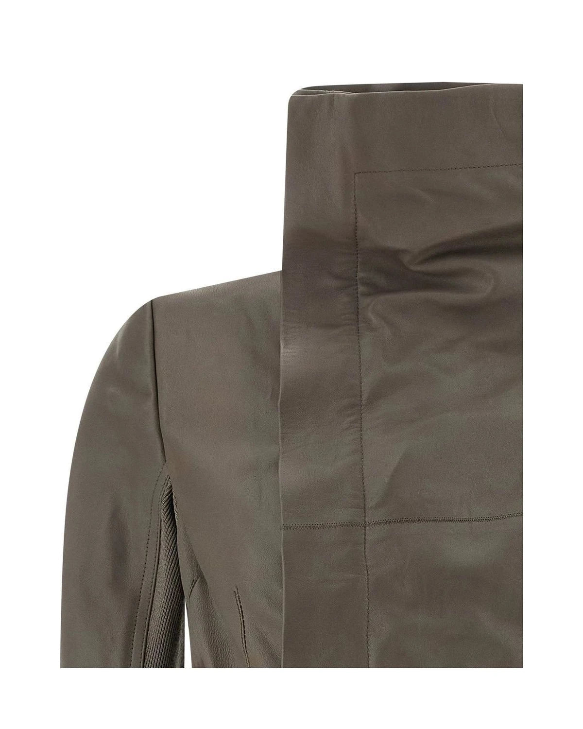 Rick Owens Bolero Jacket in gray, Lamb Leather — view 3