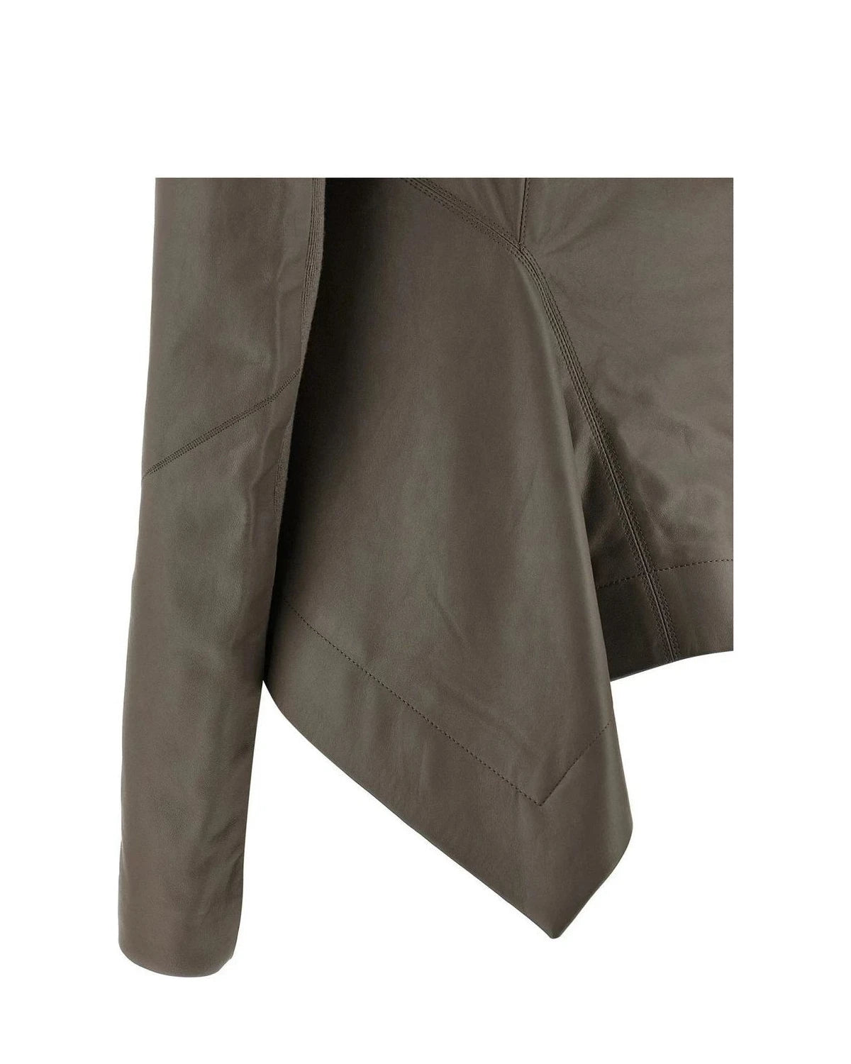 Rick Owens Bolero Jacket in gray, Lamb Leather — view 4