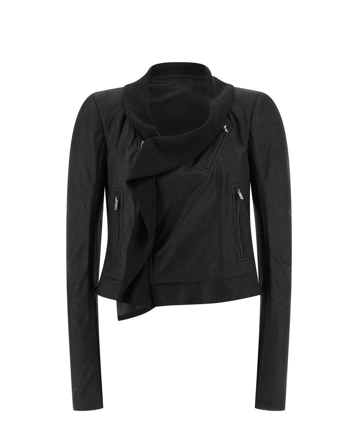 Rick Owens Trucker Jacket in black, Lamb Leather