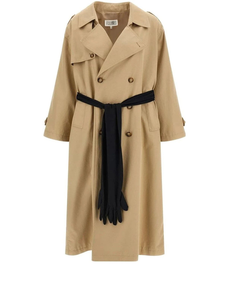 MM6 Maison Margiela Trench Coat in beige, Cotton