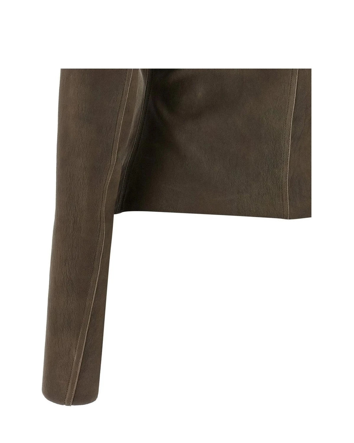 Rick Owens Trucker Jacket in brown, Leather — view 4