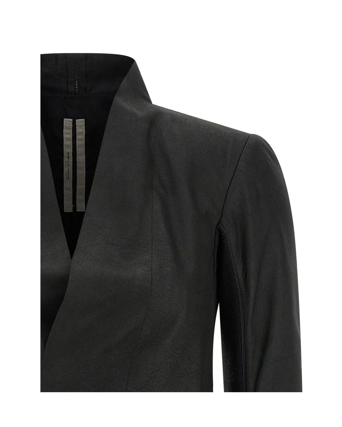 Rick Owens Bolero Jacket in black, Lamb Leather — view 3