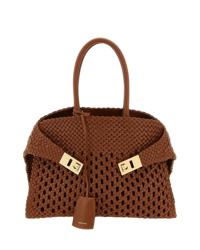 Ferragamo Satchel Bag in brown, Calfskin Leather