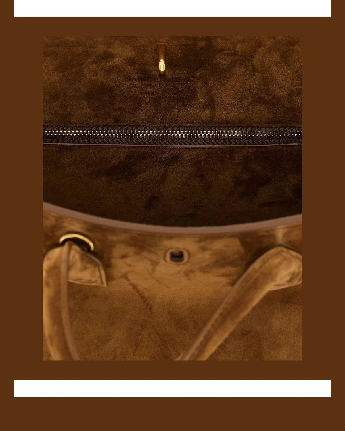 Saint Laurent Satchel Bag in brown, Calfskin Leather — view 5