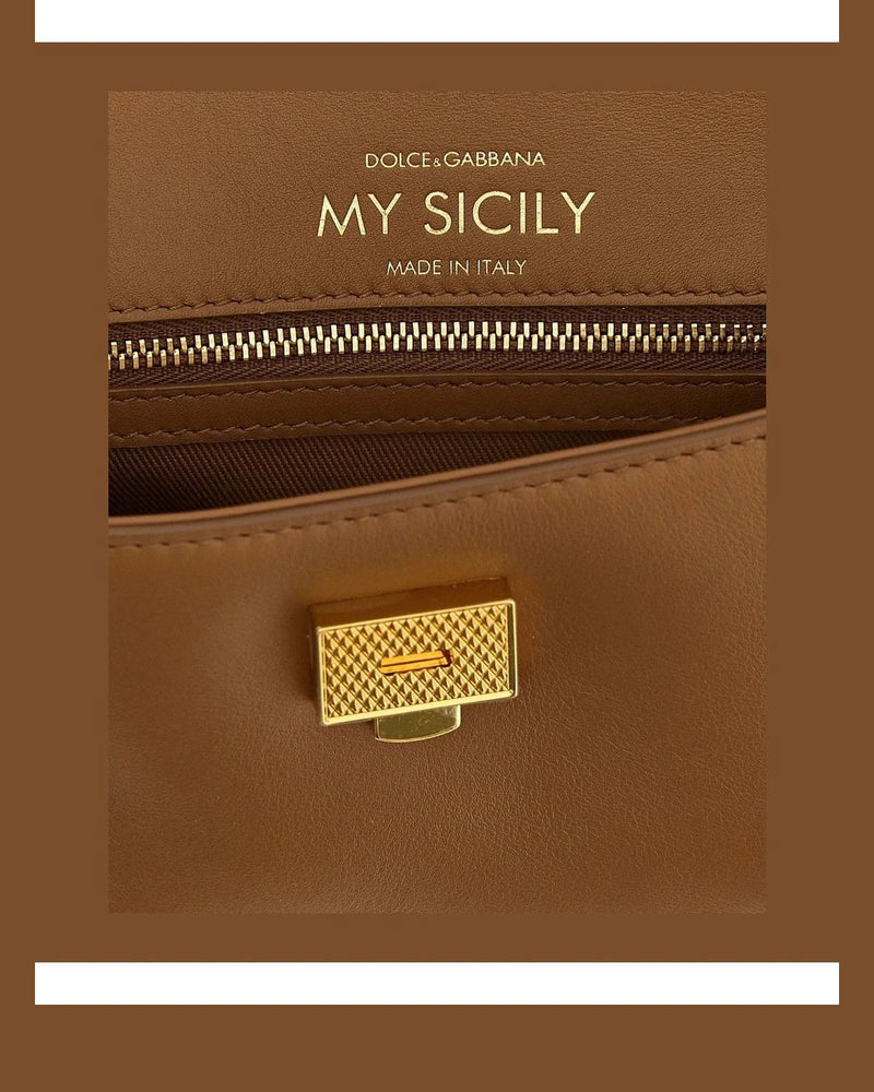 Dolce & Gabbana Satchel Bag in brown, Calf Leather — view 4