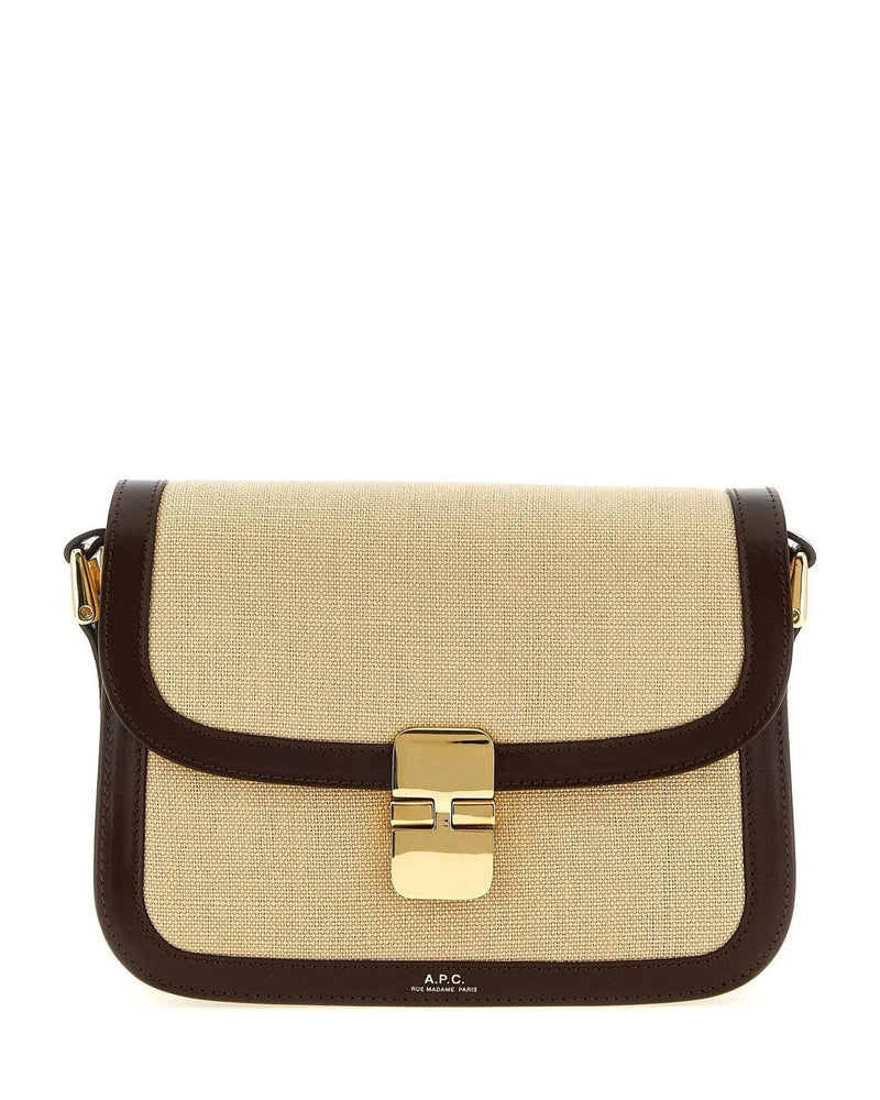 A.P.C. Cross Body Bag in beige, Cotton