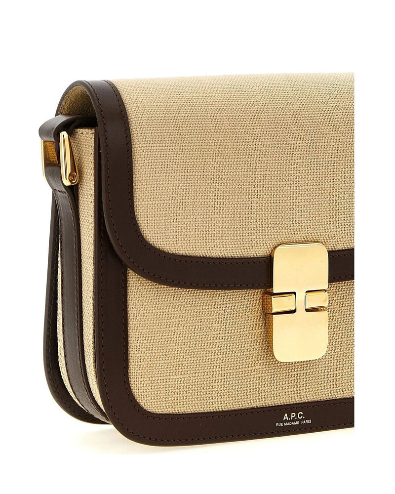 A.P.C. Cross Body Bag in beige, Cotton — view 3