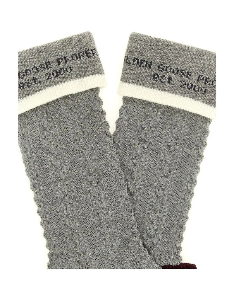 Golden Goose Crew Sock in gray, Cotton — view 3