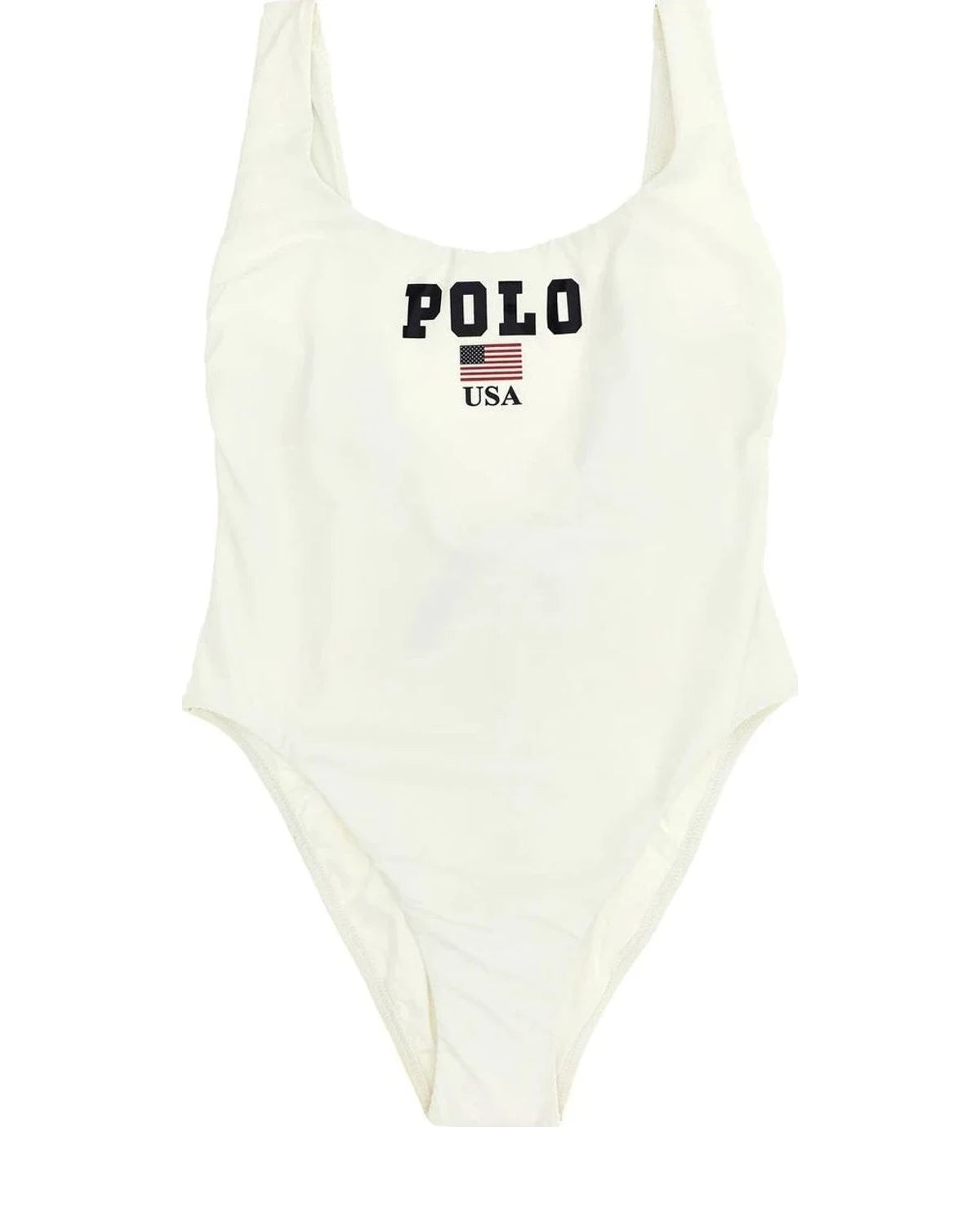 Polo Ralph Lauren One-Piece Swimsuit in white, Recycled Nylon