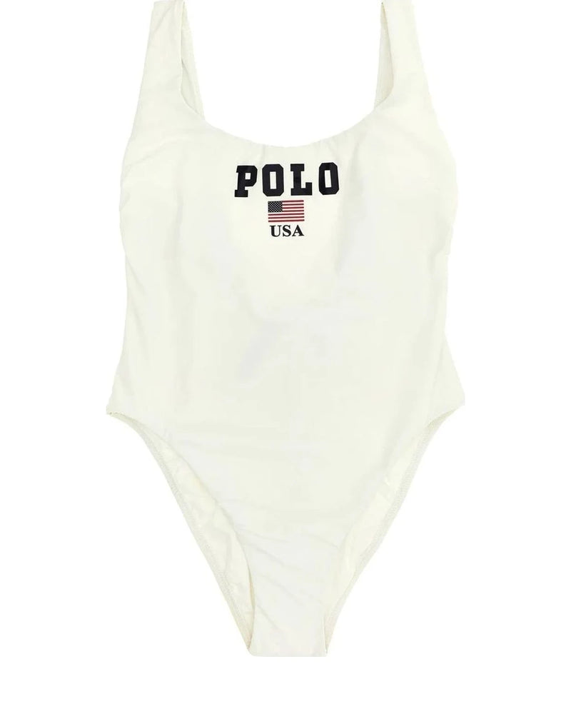 Polo Ralph Lauren One-Piece Swimsuit in white, Recycled Nylon