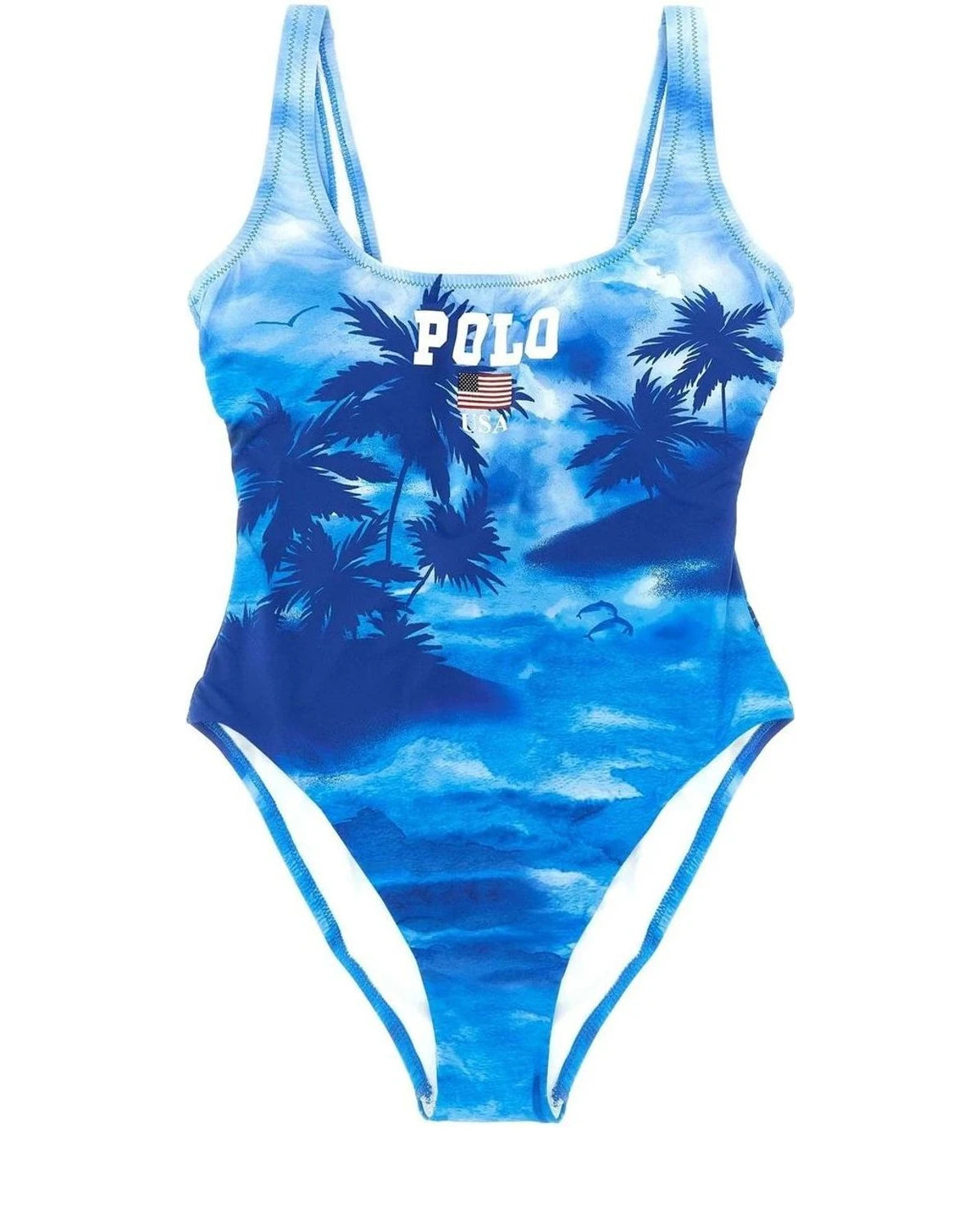 Polo Ralph Lauren One-Piece Swimsuit in blue, Recycled Nylon