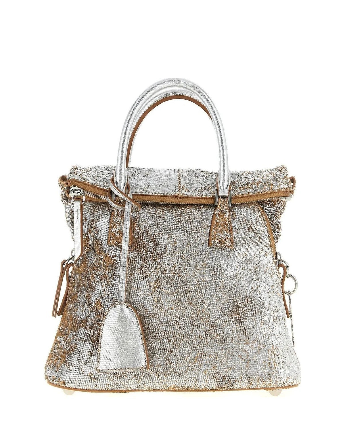 Maison Margiela Satchel Bag in silver, Sheepskin Leather