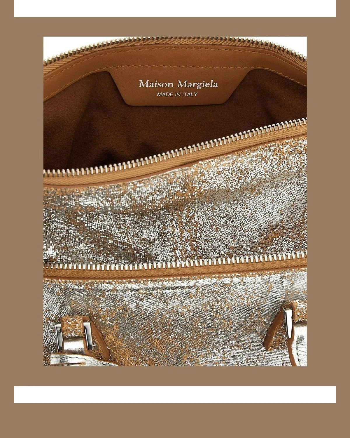 Maison Margiela Satchel Bag in silver, Sheepskin Leather — view 4