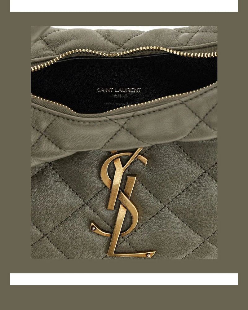 Saint Laurent Hobo Bag in gray, Lamb Leather — view 4