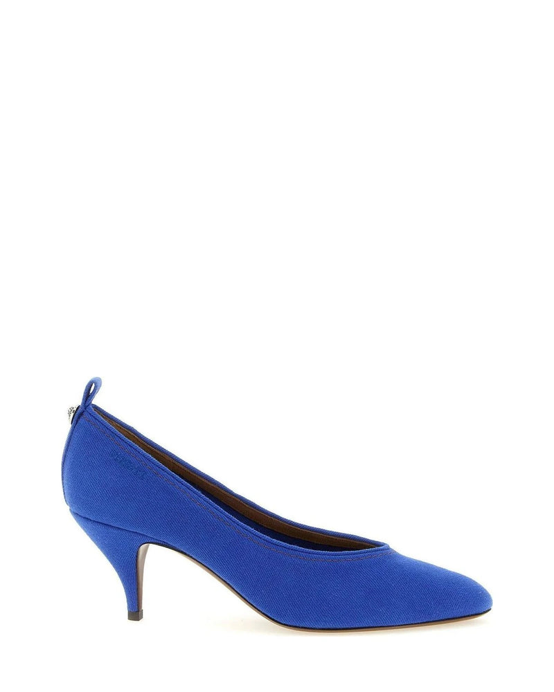 Versace Heels in blue, Cotton