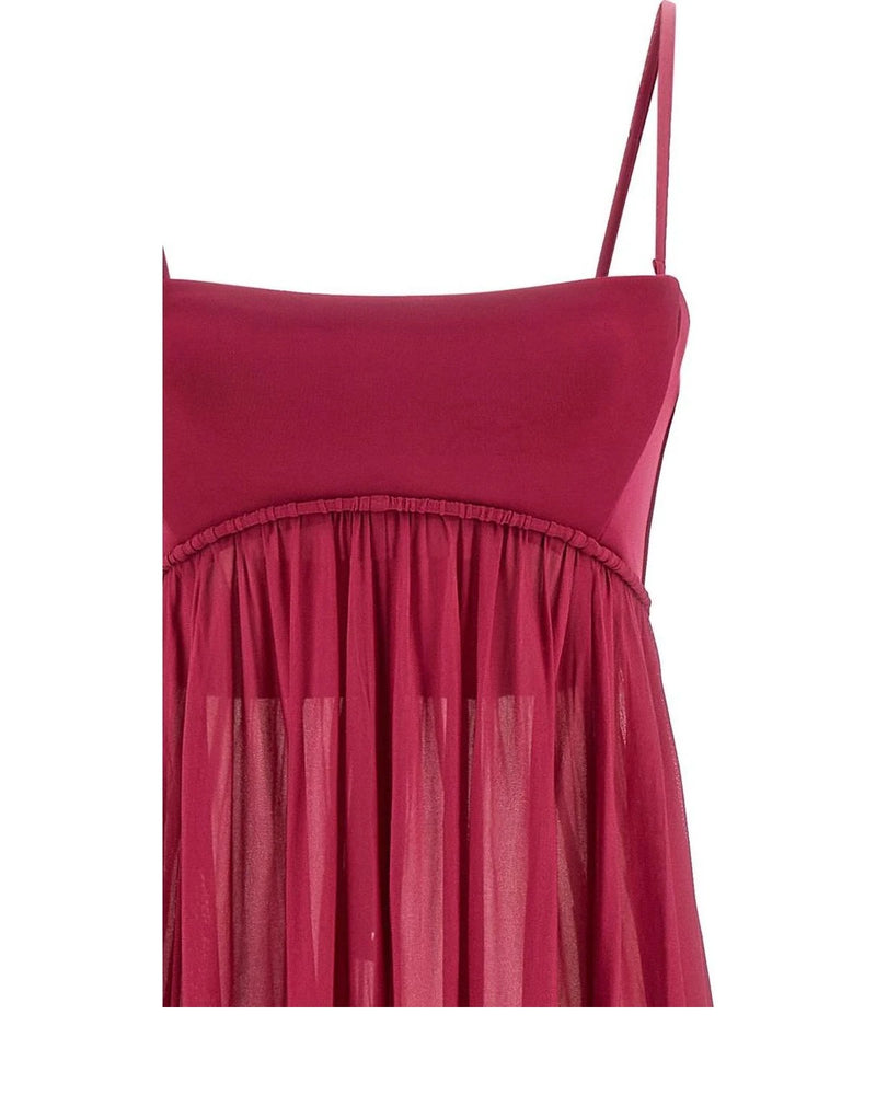 Fuchsia Viscose Long Dress 