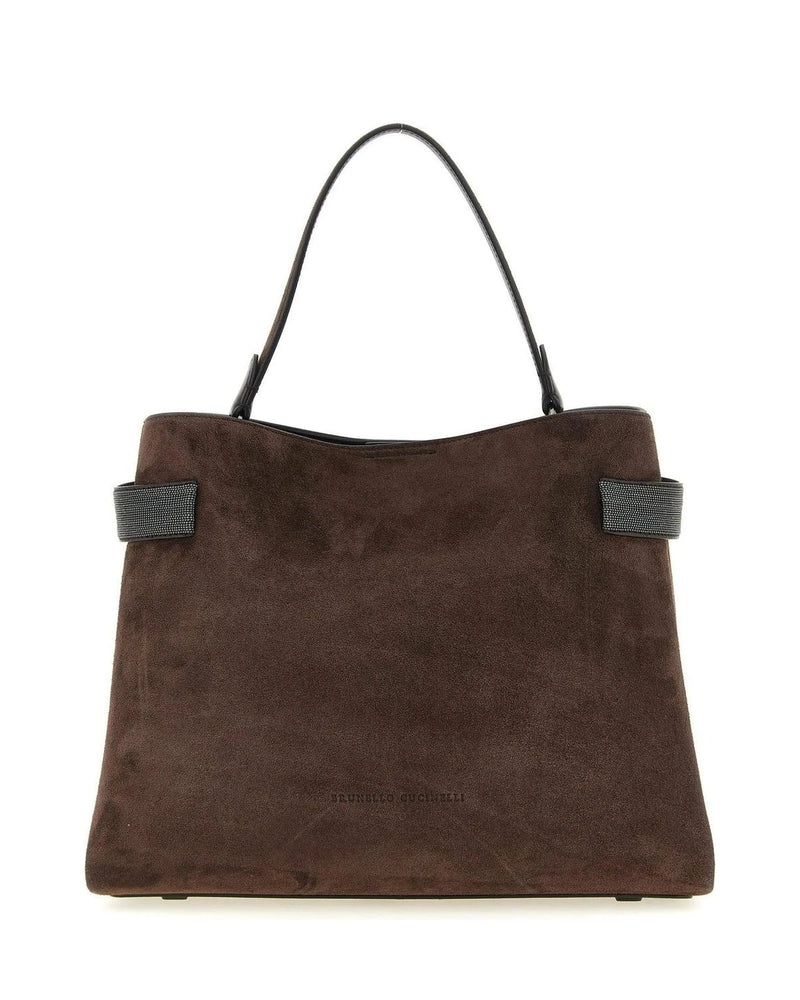 Brunello Cucinelli Shoulder Bag in brown, Calfskin Leather