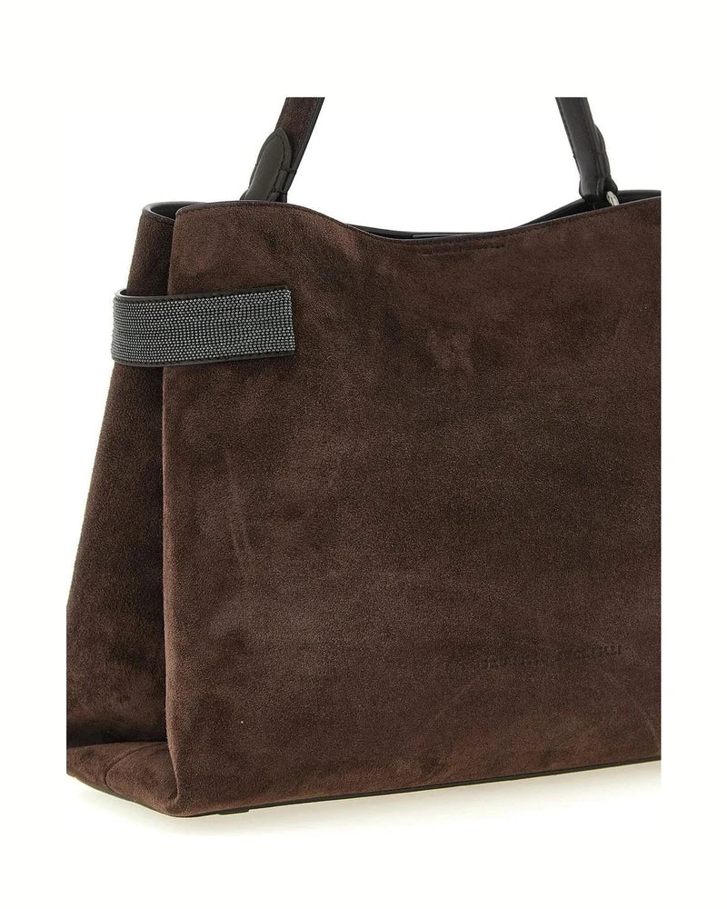Brunello Cucinelli Shoulder Bag in brown, Calfskin Leather — view 3