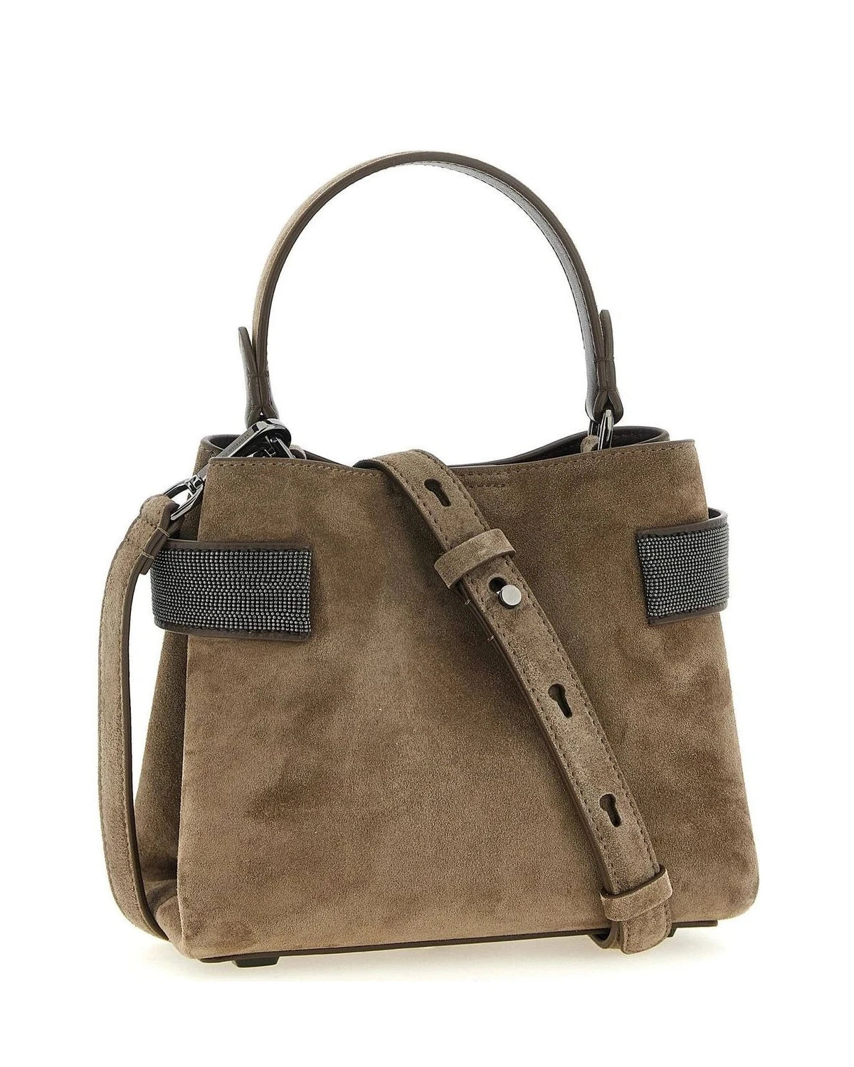 Brunello Cucinelli Satchel Bag in brown, Calfskin Leather — view 2
