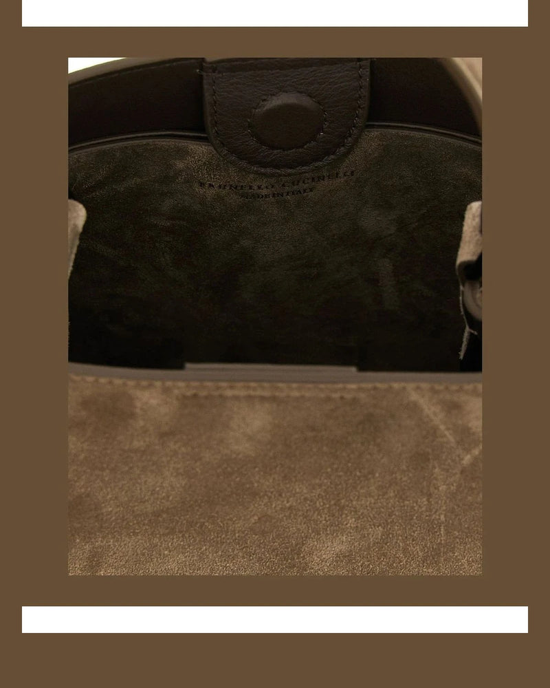 Brunello Cucinelli Satchel Bag in brown, Calfskin Leather — view 4