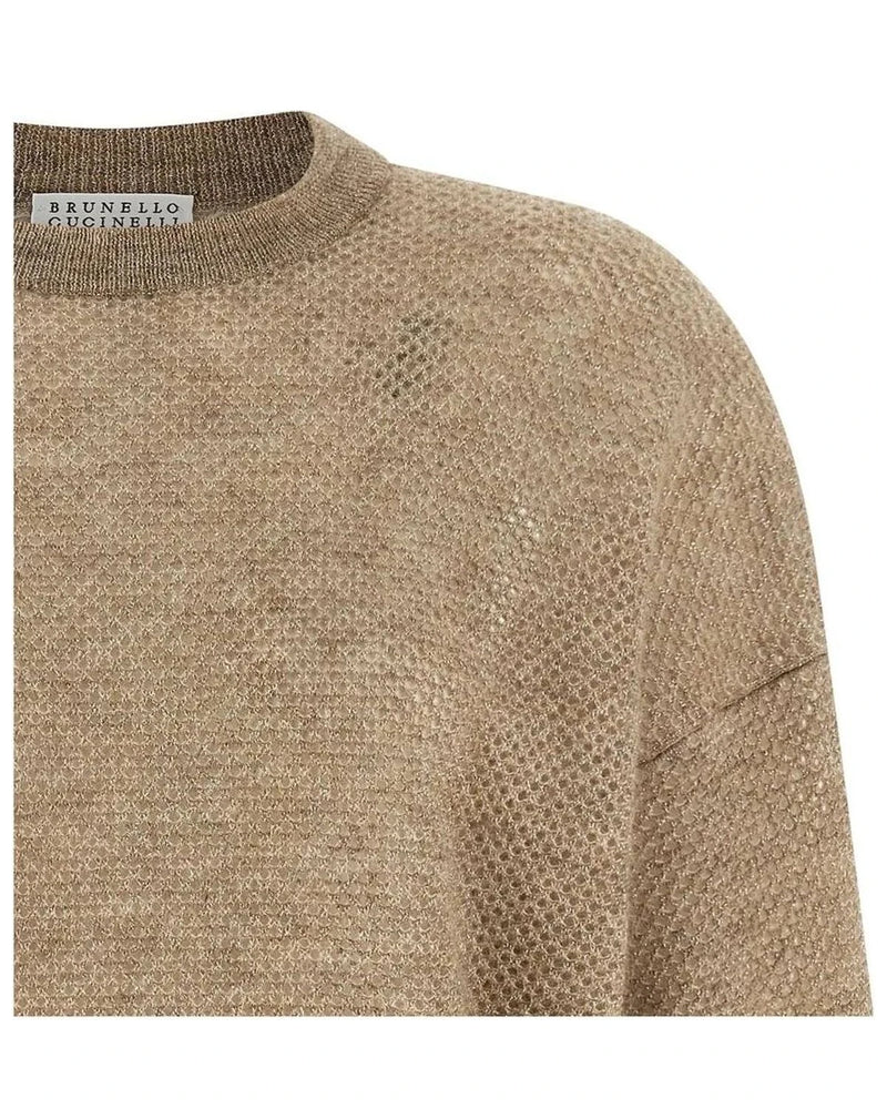 Brunello Cucinelli Sweater in beige, Mohair Wool — view 3