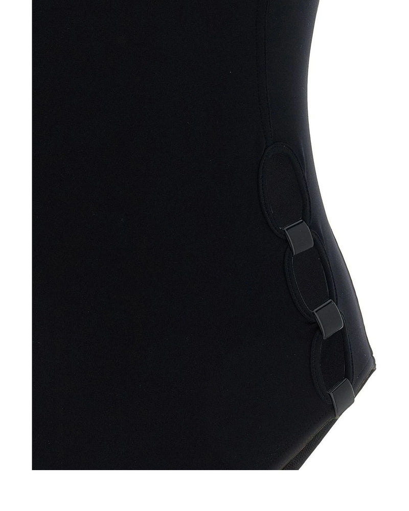 Black Polyamide One-Piece Swimsuit 