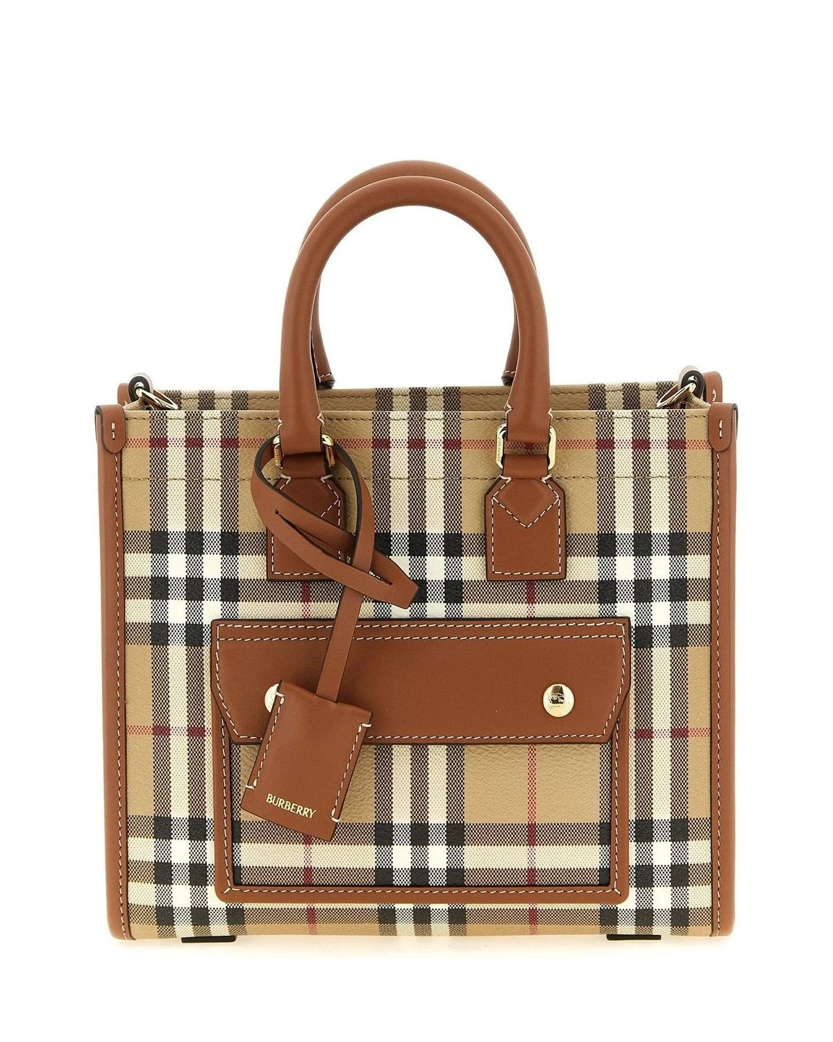 Burberry Satchel Bag in beige, Polyurethane