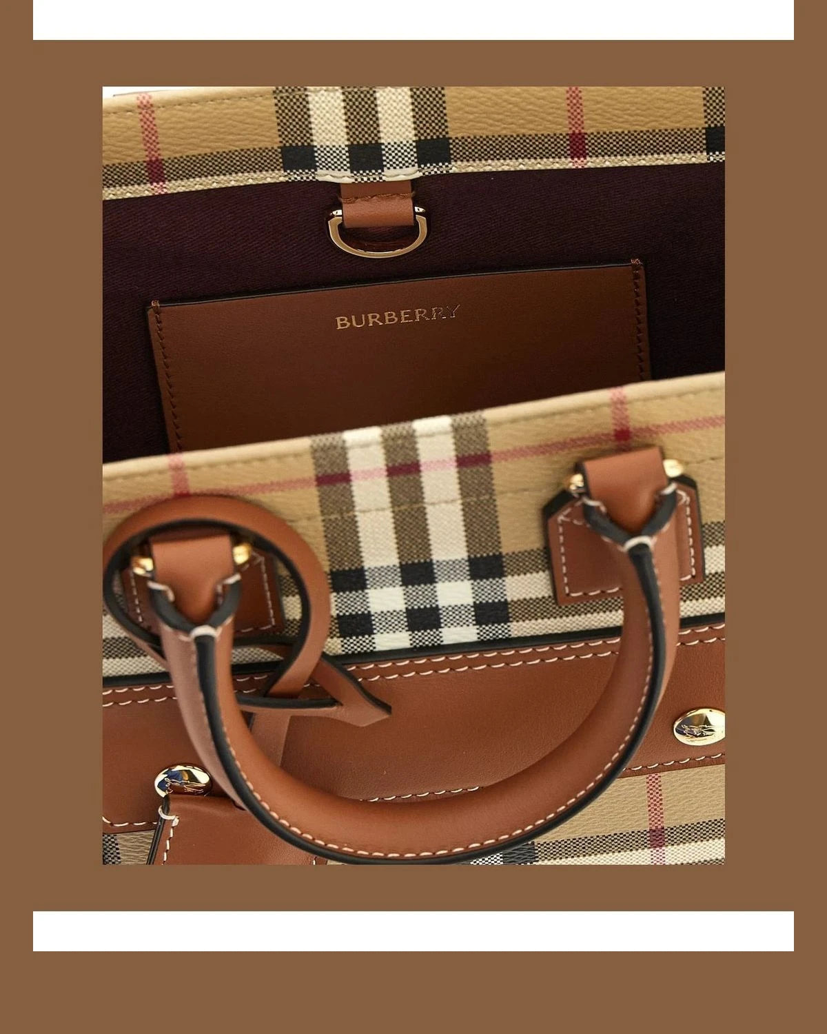 Burberry Satchel Bag in beige, Polyurethane — view 4