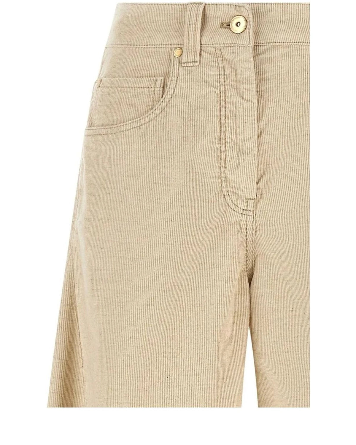 Brunello Cucinelli Palazzo Pant in beige, Cotton — view 3