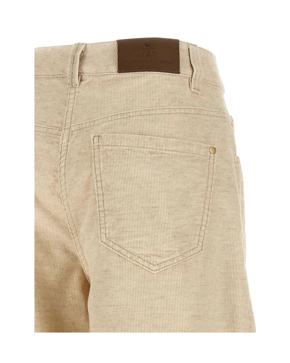 Brunello Cucinelli Palazzo Pant in beige, Cotton — view 4