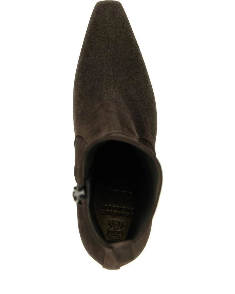 Brunello Cucinelli Ankle Boots in brown, Calfskin Leather — view 4